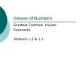 Review of Numbers PowerPoint PPT Presentation