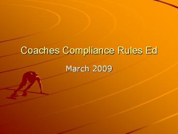 Coaches Compliance Rules Ed
