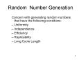 Random Number Generation PowerPoint PPT Presentation
