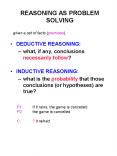REASONING AS PROBLEM SOLVING PowerPoint PPT Presentation
