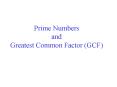 Prime Numbers and Greatest Common Factor GCF PowerPoint PPT Presentation