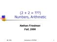 (2   2 = ???) Numbers, Arithmetic PowerPoint PPT Presentation