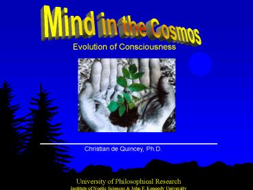 Evolution of Consciousness