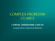 COMPLEX PROBLEMS CLASS 2