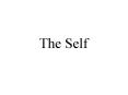 The Self PowerPoint PPT Presentation