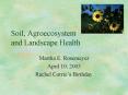 Soil, Agroecosystem and Landscape Health PowerPoint PPT Presentation