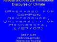 Using Formal Analysis to Help Assess and Analyze Institutional Discourse on Climate Prepared for COM PowerPoint PPT Presentation