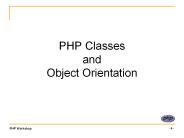 PHP Classes and Object Orientation