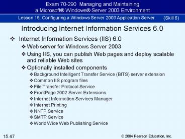 Internet Information Services (IIS) 6.0