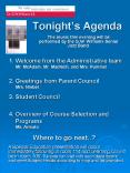 Tonights Agenda PowerPoint PPT Presentation