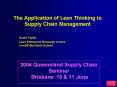 The Application of Lean Thinking to Supply Chain Management PowerPoint PPT Presentation