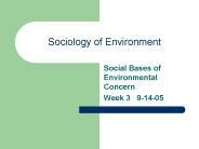 Sociology of Environment