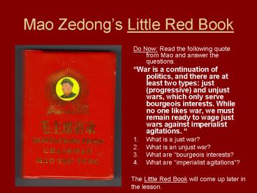 Mao Zedongs Little Red Book