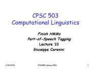 CPSC 503 Computational Linguistics