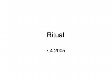 Ritual