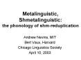 Metalinguistic, Shmetalinguistic: the phonology of shmreduplication PowerPoint PPT Presentation