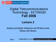 Digital Telecommunications Technology - EETS8320 Fall 2006 PowerPoint PPT Presentation