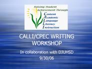 CALLICPEC WRITING WORKSHOP