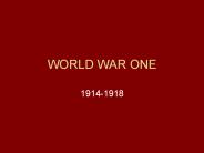 WORLD WAR ONE