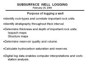 SUBSURFACE WELL LOGGING