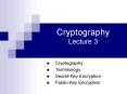Cryptography Lecture 3 PowerPoint PPT Presentation