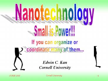 Edwin C' Kan Cornell University