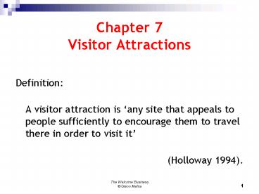 Chapter 7 Visitor Attractions