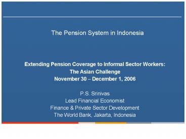 The Pension System in Indonesia