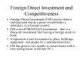 Foreign Direct Investment and Competitiveness PowerPoint PPT Presentation