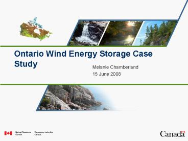 Ontario Wind Energy Storage Case Study