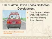 UserPatron Driven Ebook Collection Development