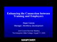 Enhancing the Connection between Training and Employers PowerPoint PPT Presentation