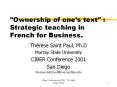 "Ownership%20of%20one's%20text"%20:%20Strategic%20teaching%20in%20French%20for%20Business. PowerPoint PPT Presentation