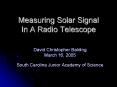 Measuring Solar Signal In A Radio Telescope PowerPoint PPT Presentation