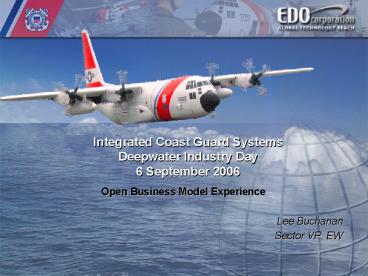 Integrated Coast Guard Systems Deepwater Industry Day 6 September 2006