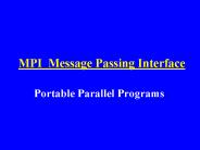 MPI Message Passing Interface