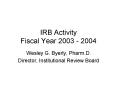 IRB Activity Fiscal Year 2003 2004 PowerPoint PPT Presentation