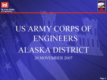 US ARMY CORPS OF ENGINEERS