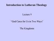 Introduction to Lutheran Theology
