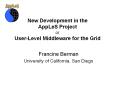 New Development in the AppLeS Project or UserLevel Middleware for the Grid PowerPoint PPT Presentation