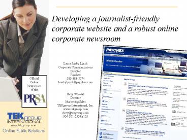 Online Newsrooms: PRSA Intl 2004