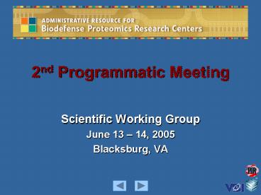 2nd Programmatic Meeting