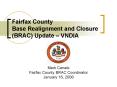 Fairfax County Base Realignment and Closure BRAC Update VNDIA PowerPoint PPT Presentation