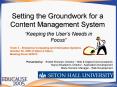 Setting the Groundwork for a Content Management System PowerPoint PPT Presentation