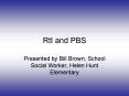 RtI and PBS PowerPoint PPT Presentation