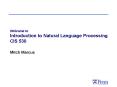 Welcome to Introduction to Natural Language Processing CIS 530 PowerPoint PPT Presentation