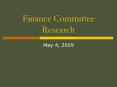 Finance Committee Research