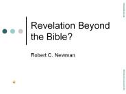 Revelation Beyond the Bible?