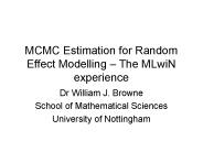 MCMC Estimation for Random Effect Modelling 