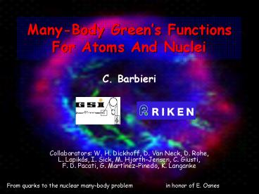ManyBody Greens Functions For Atoms And Nuclei
